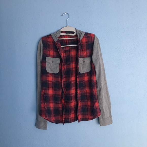 Empyre Hooded Button Up Shirt/Flannel - Picture 1 of 3